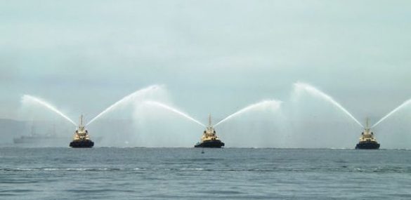 Приветственными фонтанами встретят Costa NeoRomantica во Владивостоке